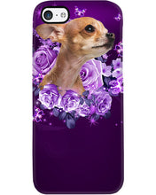 Load image into Gallery viewer, Purple Phone Case With Rose Gift For Chihuahua Lovers Phone case