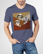 Load image into Gallery viewer, Three Cute Shih Tzu In Bag Gift For Dog Lovers Guys V-Neck