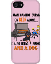Load image into Gallery viewer, A Man Loves Beer And Dachshund Gift For Dog Lovers Phone case