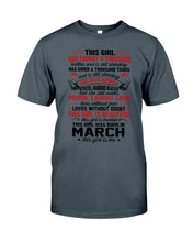 Load image into Gallery viewer, This Girl Has Fought A Thousand This Girl Was Born In March Guys Tee