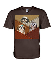 Load image into Gallery viewer, Three Cute Shih Tzu In Bag Gift For Dog Lovers Guys V-Neck