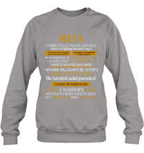 Load image into Gallery viewer, Rita Custom Name Gift A Warrior's Mentality With A Poet's Soul Sweatshirt