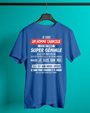 Load image into Gallery viewer, Je Suis Un Homme Chanceux J'ai Line Femme Custom Design Je Suis Son Roi Guys Tee