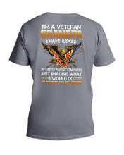 Load image into Gallery viewer, A Veteran Grandpa I Have Risked Special Custom Design Guys V-Neck