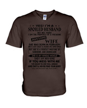 Load image into Gallery viewer, I'm A Spolied Husband But Not Yours - Awesome Wife Was Born In February Guys V-Neck