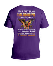 Load image into Gallery viewer, A Veteran Grandpa I Have Risked Special Custom Design Guys V-Neck