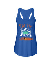 Load image into Gallery viewer, This Girl Loves Halloween Gift For Girls Ladies Flowy Tank