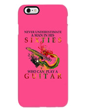 Load image into Gallery viewer, Never Underestimate A 60 Year Old Man Can Play A Guitar Phone case