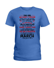 Load image into Gallery viewer, This Girl Has Fought A Thousand This Girl Was Born In March Ladies Tee