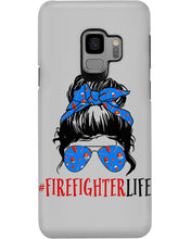 Load image into Gallery viewer, Firefighter Make You Life Safe Lady With Blue Ribbonhead Gift For Women Phone case