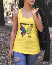 Load image into Gallery viewer, Birthday Gift For November Girl They Whispered To Her You Cannot Withstand The Storm Ladies Flowy Tank