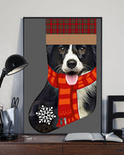 Load image into Gallery viewer, Santa Border Collie In Stock Gift For Dog Lovers Vertical Poster