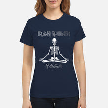 Load image into Gallery viewer, Yoga Iron Skeleton Dark Blue Background Gift For Men Ladies Tee