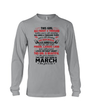 Load image into Gallery viewer, This Girl Has Fought A Thousand This Girl Was Born In March Unisex Long Sleeve