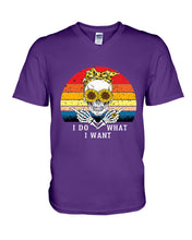 Load image into Gallery viewer, I Do What I Want Skull Sunflower Special Custom Design Guys V-Neck