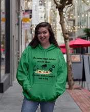 Load image into Gallery viewer, A Woman Cannot Survive On Wine Alone She Also Needs A Camper And A Dog Hoodie