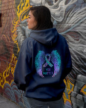 Load image into Gallery viewer, You Matter Ribbon Awareness With Angel Wings Hoodie