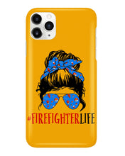 Load image into Gallery viewer, Firefighter Make You Life Safe Lady With Blue Ribbonhead Gift For Women Phone case