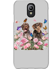 Load image into Gallery viewer, German Wirehaired Pointer With Peonies Gift For Dog Lovers Phone case