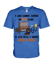Load image into Gallery viewer, A Man Loves Beer And Dachshund Gift For Dog Lovers Guys V-Neck