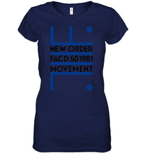 Load image into Gallery viewer, New Order Facd 501981 Movement Simple Unique Custom Design Ladies V-Neck