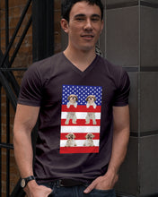 Load image into Gallery viewer, America USA FLag In My Heart Shih Tzu Gift For Dog Lovers Guys V-Neck