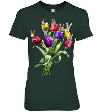 Load image into Gallery viewer, Vintage Funny Donkey With Tulip Trending For Donkey Lovers Ladies Tee