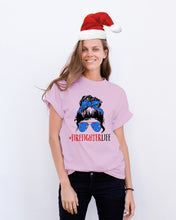 Load image into Gallery viewer, Firefighter Make You Life Safe Lady With Blue Ribbonhead Gift For Women Guys Tee