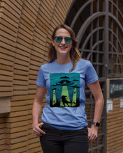Load image into Gallery viewer, UFA Dinosaur T Rex Sky Full Of Stars Ladies Tee