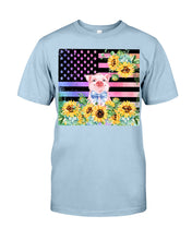Load image into Gallery viewer, Pig America Flag Sunflower Special Custom Design Guys Tee