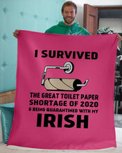 Load image into Gallery viewer, Toilet Paper Shortage Of 2020 Being Quarantined With My Irish Personalized Nation Sherpa Blanket