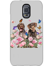 Load image into Gallery viewer, German Wirehaired Pointer With Peonies Gift For Dog Lovers Phone case