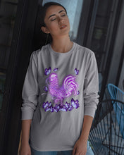 Load image into Gallery viewer, Chicken Purple Butterflies Gift For Chicken Lovers Unisex Long Sleeve