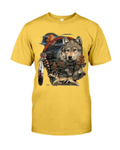 Load image into Gallery viewer, Native Wolf Gift For Wolf Lovers Guys Tee