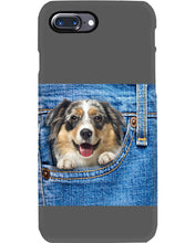 Load image into Gallery viewer, Australian Shepherd In Denim Pocket Gift For Dog Lovers Phone case