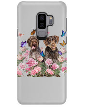 Load image into Gallery viewer, German Wirehaired Pointer With Peonies Gift For Dog Lovers Phone case