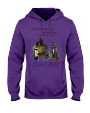 Load image into Gallery viewer, Everything Will Be Just Fine As Long As There Are Great Dane And Wine Gift For Dog Lovers Hoodie