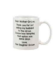 Load image into Gallery viewer, Daughter In Law Gift For Mother In Law I Know How Tempting That Option Was Some Days Mug
