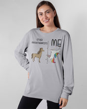 Load image into Gallery viewer, Funny Difference Between Me And Other Psychotherapists Unicorn And Horse Unisex Long Sleeve