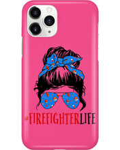 Load image into Gallery viewer, Firefighter Make You Life Safe Lady With Blue Ribbonhead Gift For Women Phone case