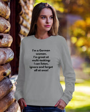 Load image into Gallery viewer, I'm A German Woman I'm Great At Multi Tasking Gift For Women Sweatshirt