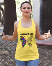 Load image into Gallery viewer, Birthday Gift For November Girl They Whispered To Her You Cannot Withstand The Storm Ladies Flowy Tank