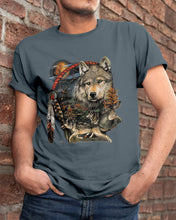 Load image into Gallery viewer, Native Wolf Gift For Wolf Lovers Guys Tee