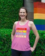 Load image into Gallery viewer, Vintage Funny Librarian The Man The Myth The Legend Gift For Friends Ladies Flowy Tank
