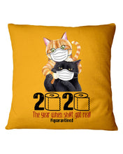 Load image into Gallery viewer, 2020 The Year When Shit Got Real Trending For Cat Lovers Pillow Cover