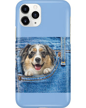 Load image into Gallery viewer, Australian Shepherd In Denim Pocket Gift For Dog Lovers Phone case