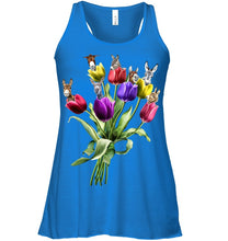 Load image into Gallery viewer, Vintage Funny Donkey With Tulip Trending For Donkey Lovers Ladies Flowy Tank