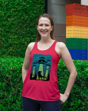 Load image into Gallery viewer, UFA Dinosaur T Rex Sky Full Of Stars Ladies Flowy Tank
