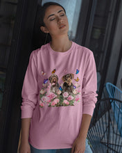 Load image into Gallery viewer, German Wirehaired Pointer With Peonies Gift For Dog Lovers Unisex Long Sleeve
