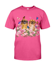 Load image into Gallery viewer, Pekingese With Peonies Gift For Dog Lovers Guys Tee